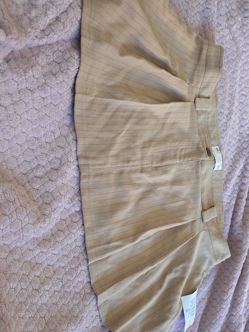 ASOS Beige Pinstripe Pleated Skater Skirt